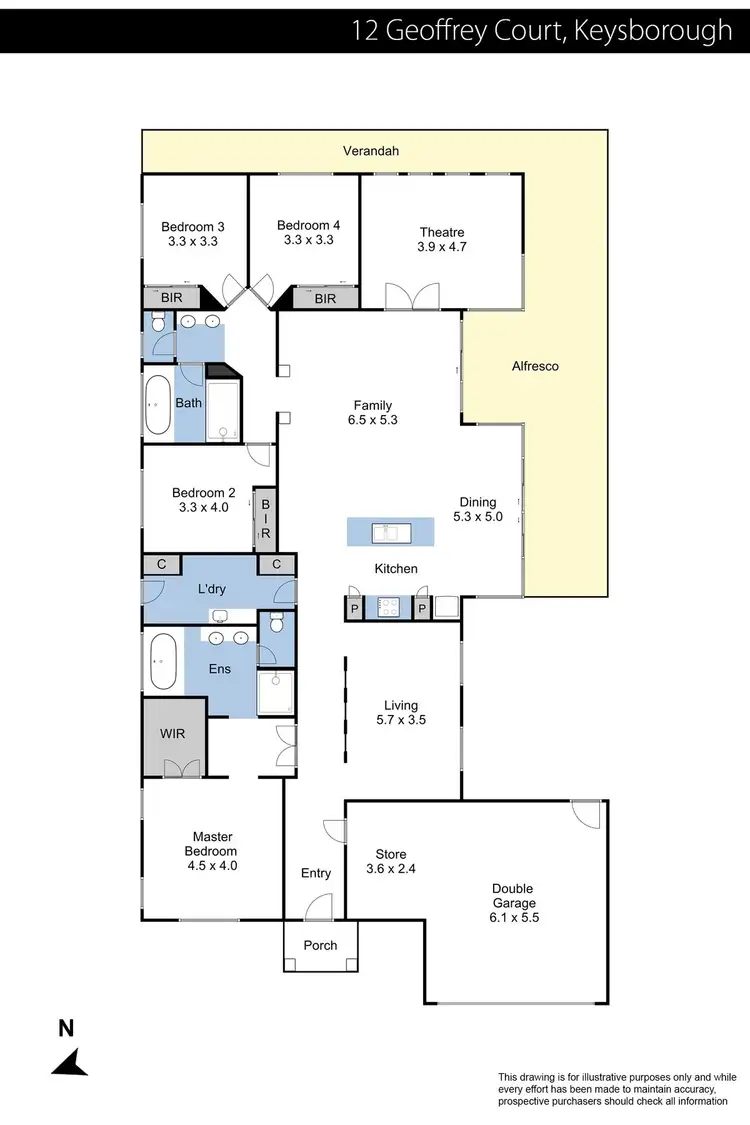 Floorplan of Homely house listing, 12 Geoffrey Court, Keysborough VIC 3173