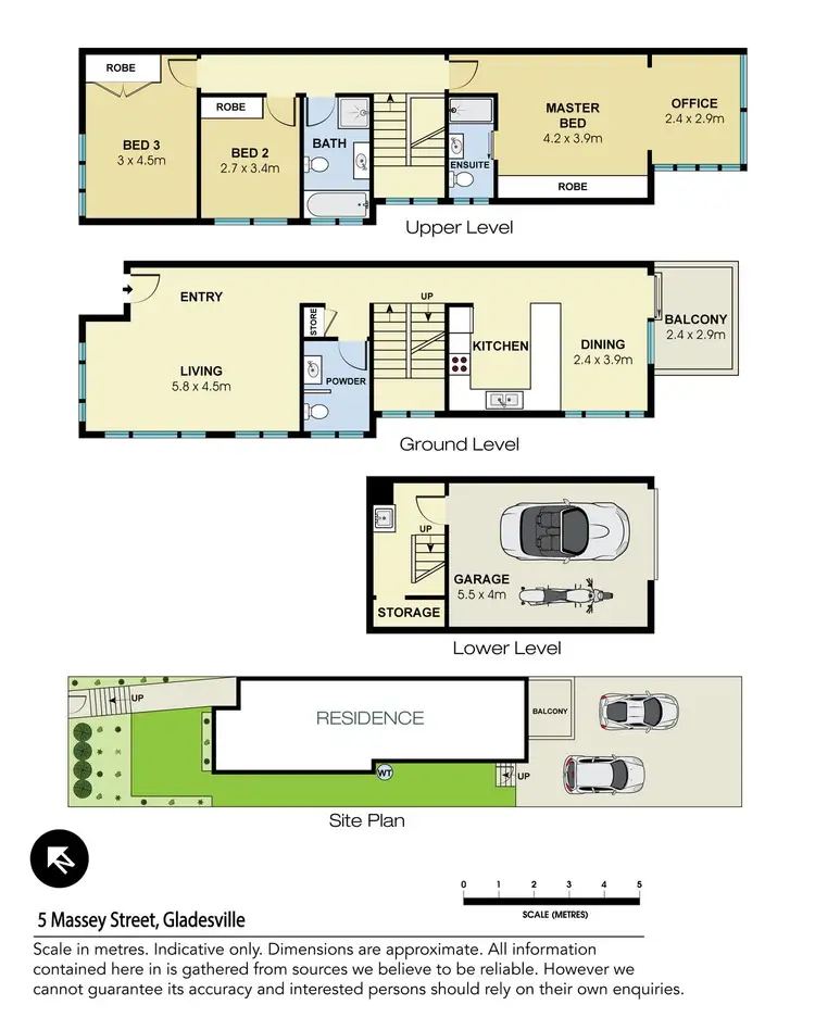 Floorplan of Homely semi-detached listing, 5 Massey Street, Gladesville NSW 2111