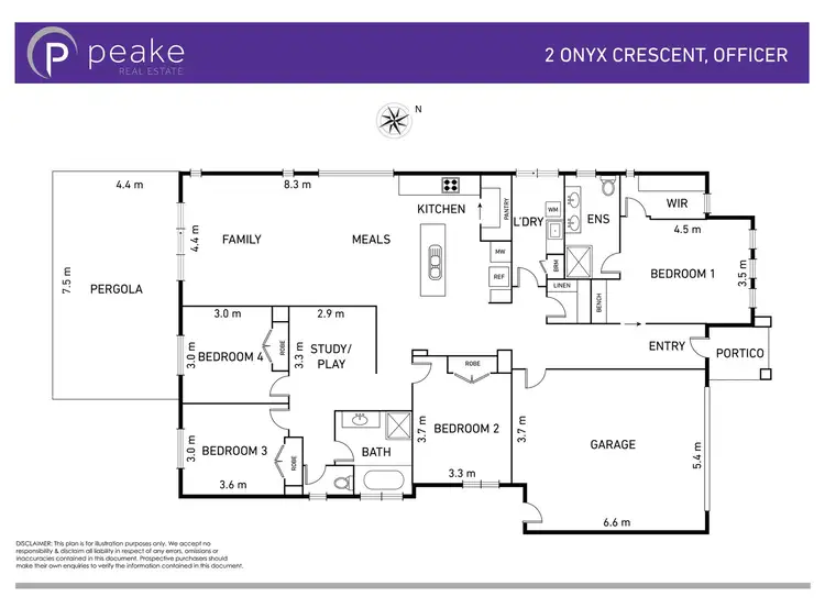 Floorplan of Homely house listing, 2 Onyx Crescent, Officer VIC 3809