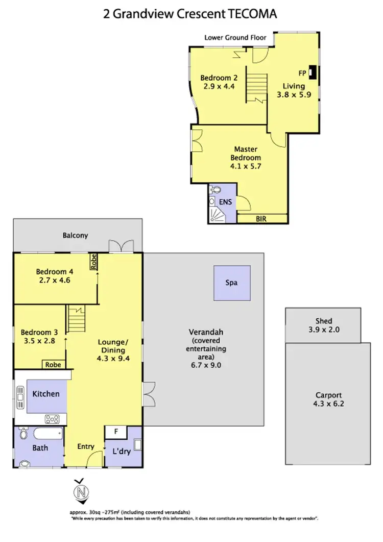 Floorplan of Homely house listing, 2 Grandview Crescent, Tecoma VIC 3160