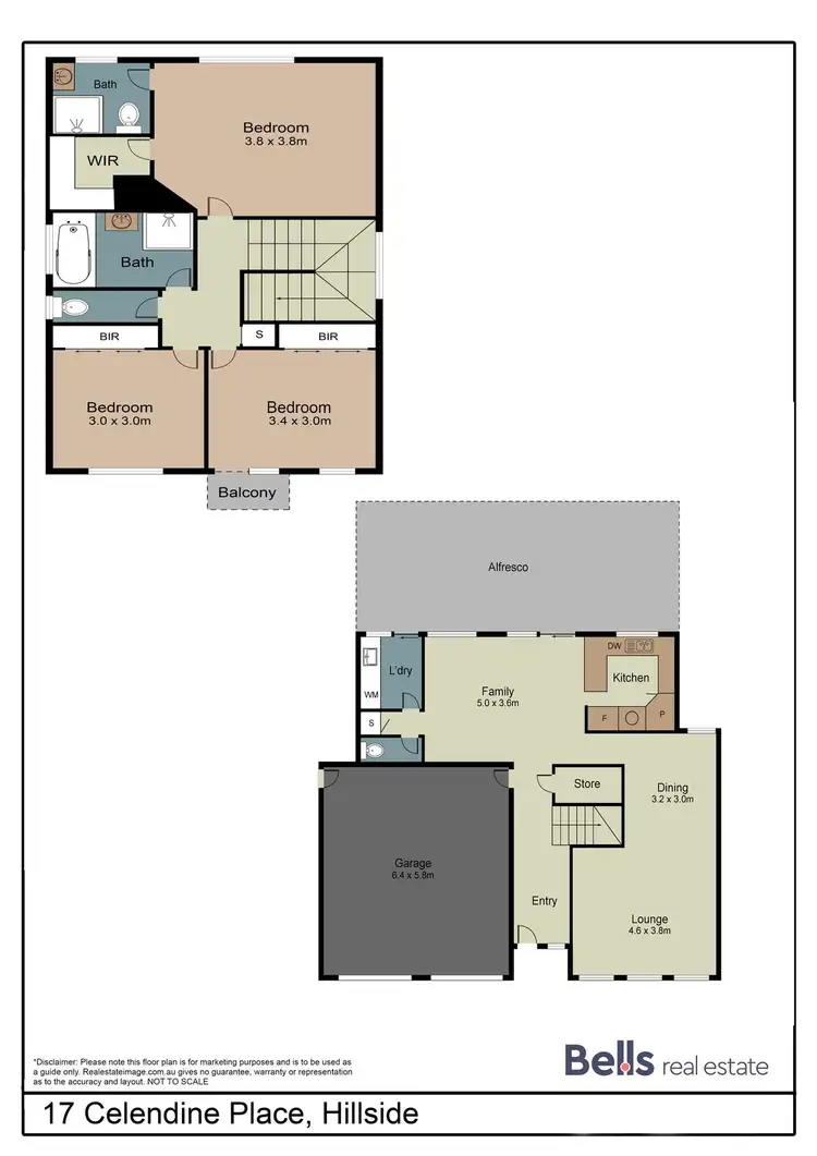 Floorplan of Homely townhouse listing, 17 Celendine Place, Hillside VIC 3037