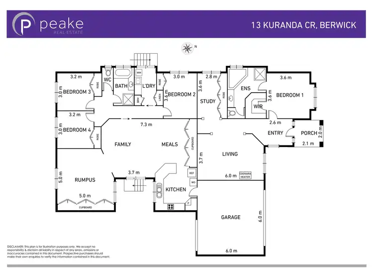 Floorplan of Homely house listing, 13 Kuranda Crescent, Berwick VIC 3806
