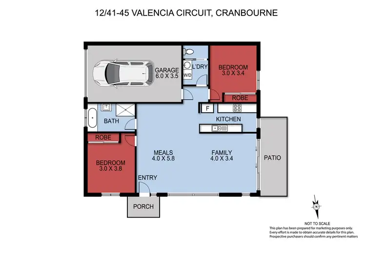 Floorplan of Homely unit listing, 12/41-45 Valencia Circuit, Cranbourne VIC 3977