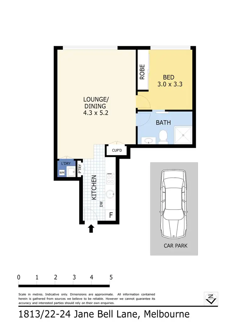 Floorplan of Homely apartment listing, 1813/22-24 Jane Bell Lane, Melbourne VIC 3000