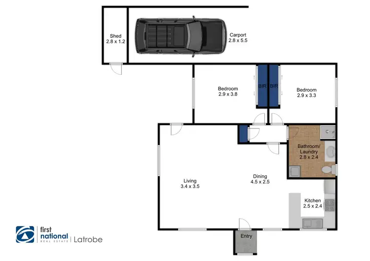 Floorplan of Homely unit listing, 1/98 Davidson Street, Traralgon VIC 3844
