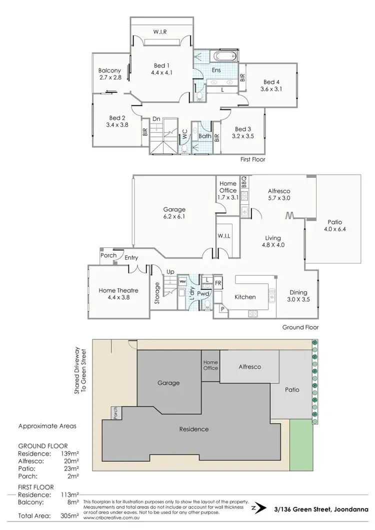 Floorplan of Homely house listing, 3/136 Green Street, Joondanna WA 6060