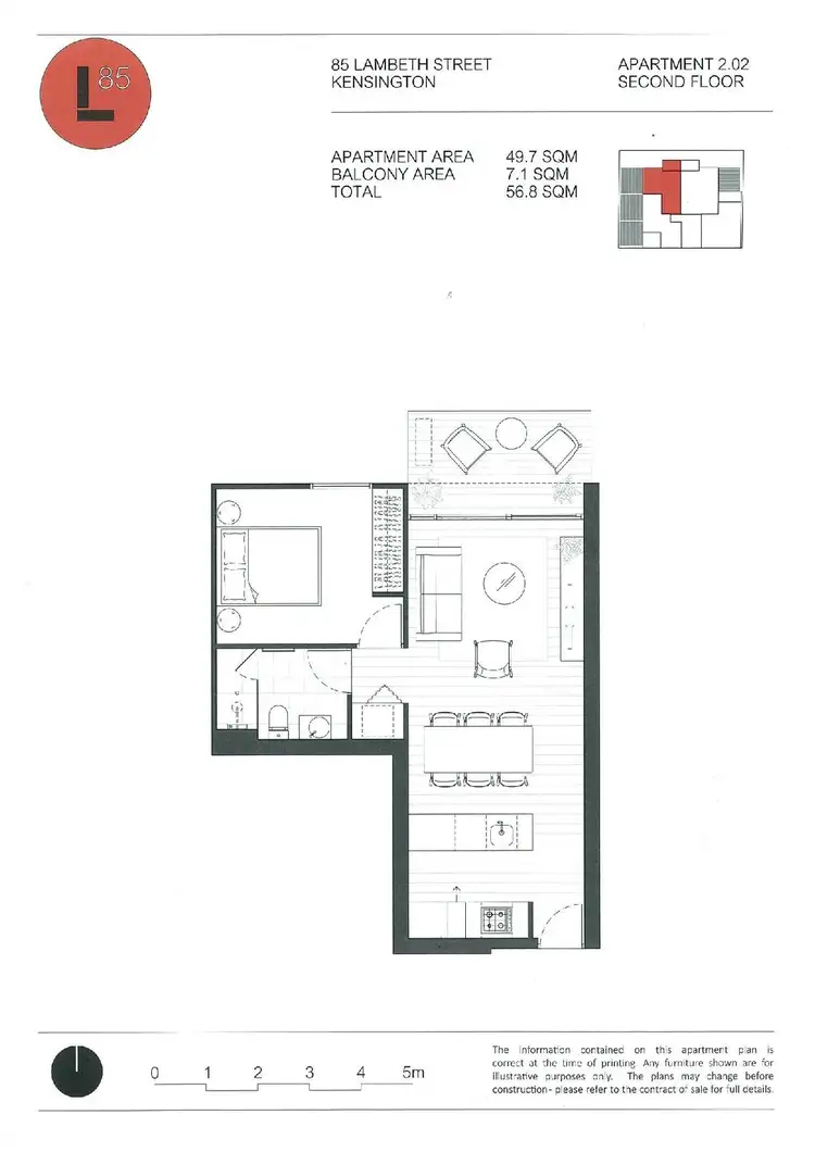 Floorplan of Homely apartment listing, 202/85-87 Lambeth Street, Kensington VIC 3031
