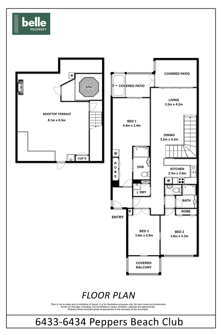 Floorplan of Homely apartment listing, 6433-6434/123-127 Williams Esplanade, Palm Cove QLD 4879