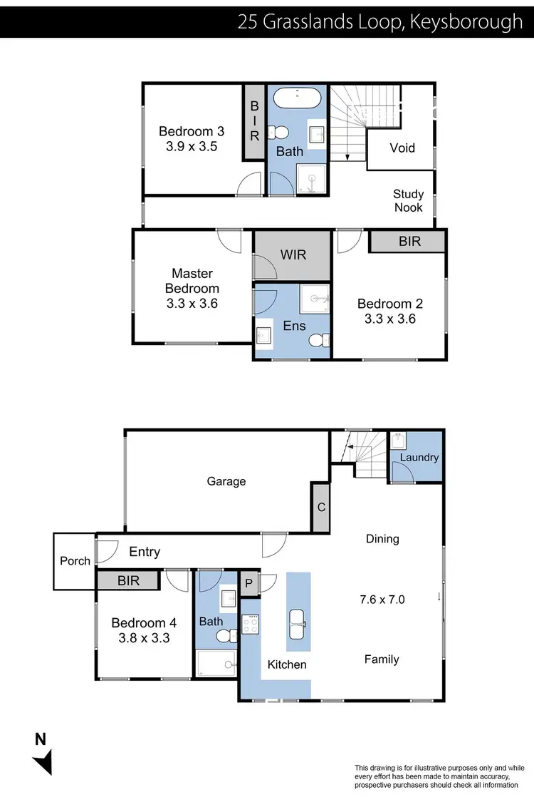 Floorplan of Homely townhouse listing, 25 Grasslands Loop, Keysborough VIC 3173