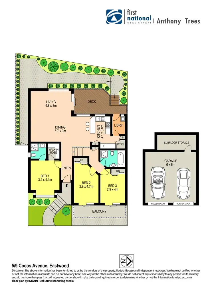 Floorplan of Homely semi-detached listing, 5/9 Cocos Avenue, Eastwood NSW 2122