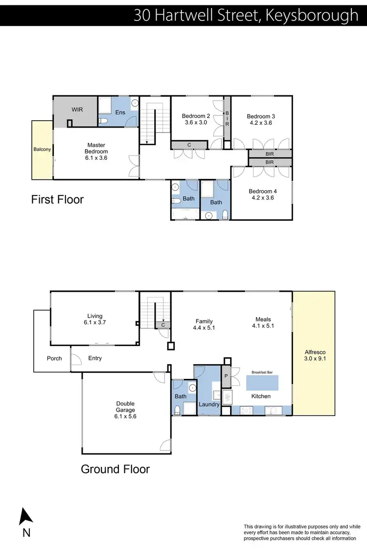 Floorplan of Homely house listing, 30 Hartwell Street, Keysborough VIC 3173