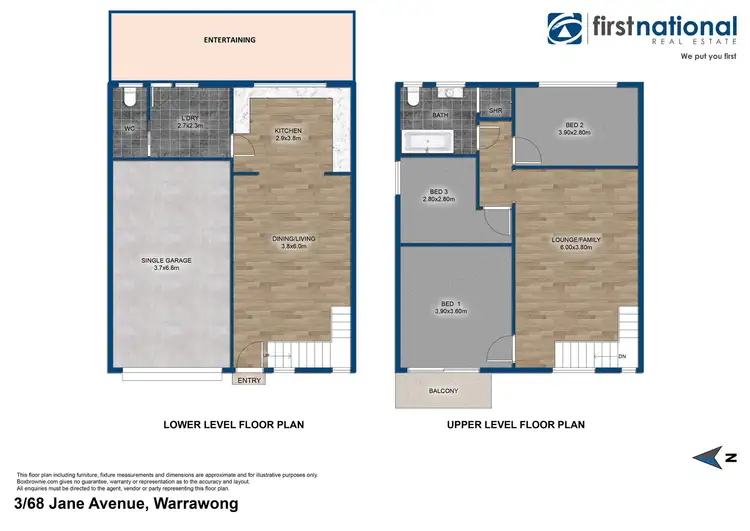 Floorplan of Homely townhouse listing, 3/68 Jane Avenue, Warrawong NSW 2502
