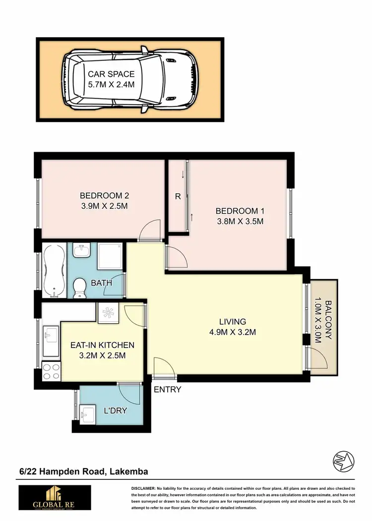 Floorplan of Homely unit listing, 6/22 Hampden Road, Lakemba NSW 2195