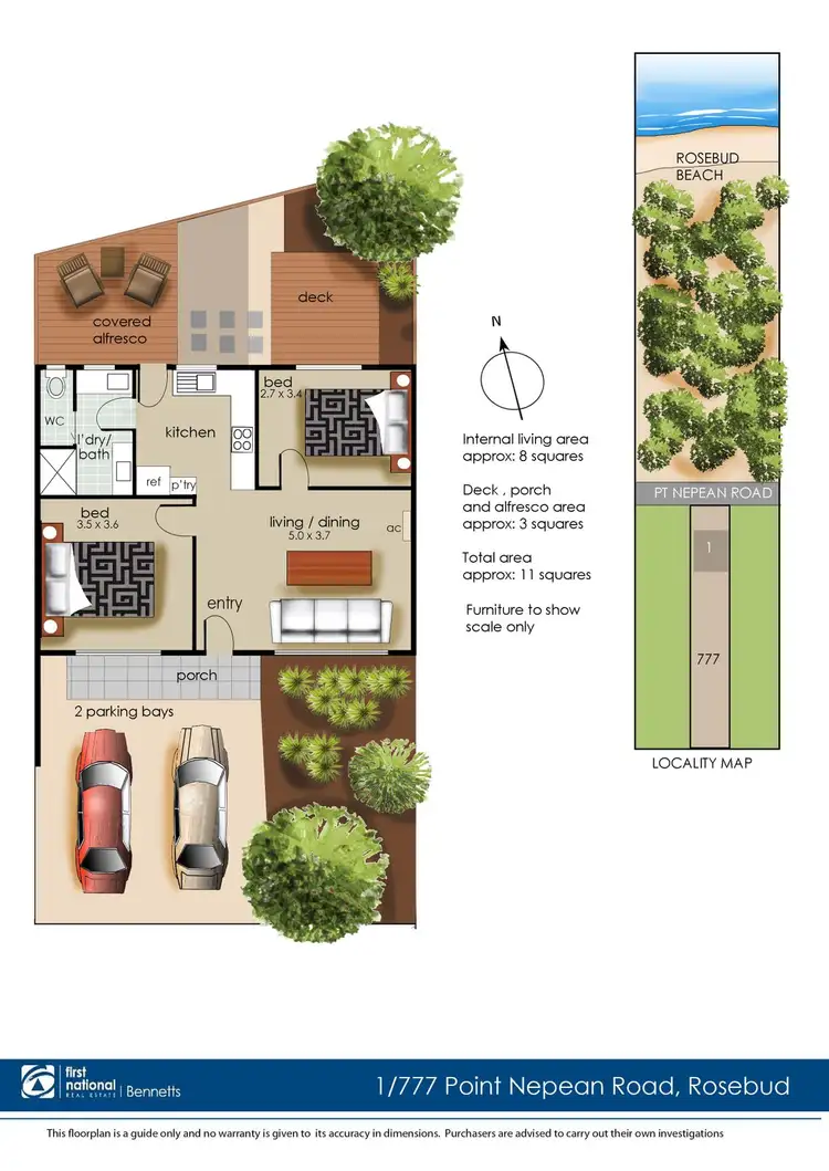 Floorplan of Homely unit listing, 1/777 Point Nepean Road, Rosebud VIC 3939