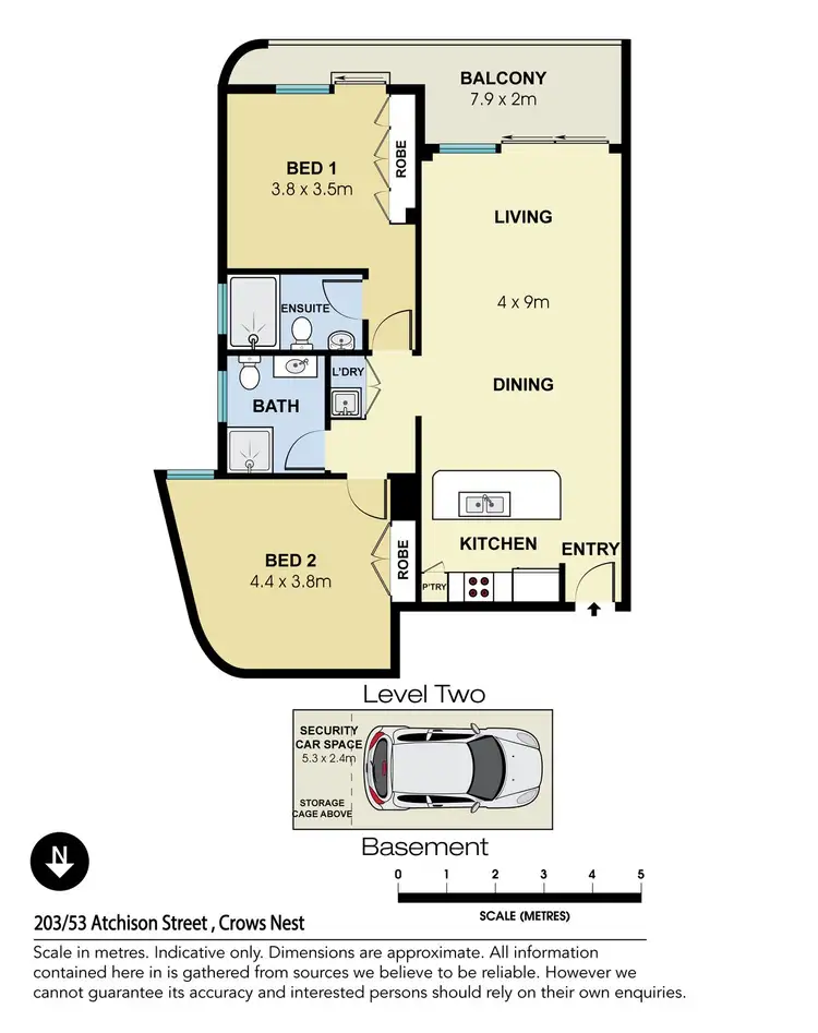 Floorplan of Homely apartment listing, 203/53 Atchison Street, Crows Nest NSW 2065