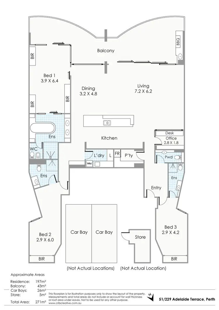 Floorplan of Homely apartment listing, 51/229 Adelaide Terrace, Perth WA 6000