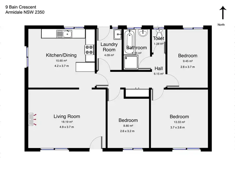 Floorplan of Homely house listing, 9 Bain Crescent, Armidale NSW 2350
