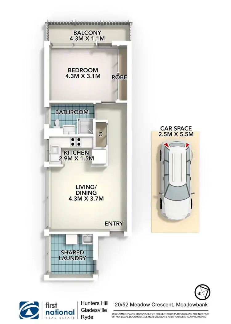 Floorplan of Homely apartment listing, 20/52 Meadow Cres, Meadowbank NSW 2114