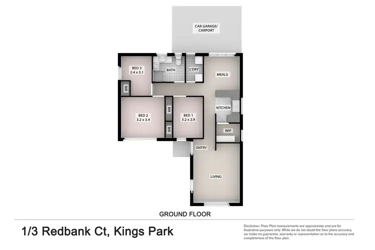 Floorplan of Homely house listing, 1/3 Redbank Court, Kings Park VIC 3021