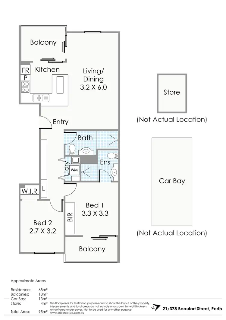 Floorplan of Homely apartment listing, 21/378 Beaufort St, Perth WA 6000