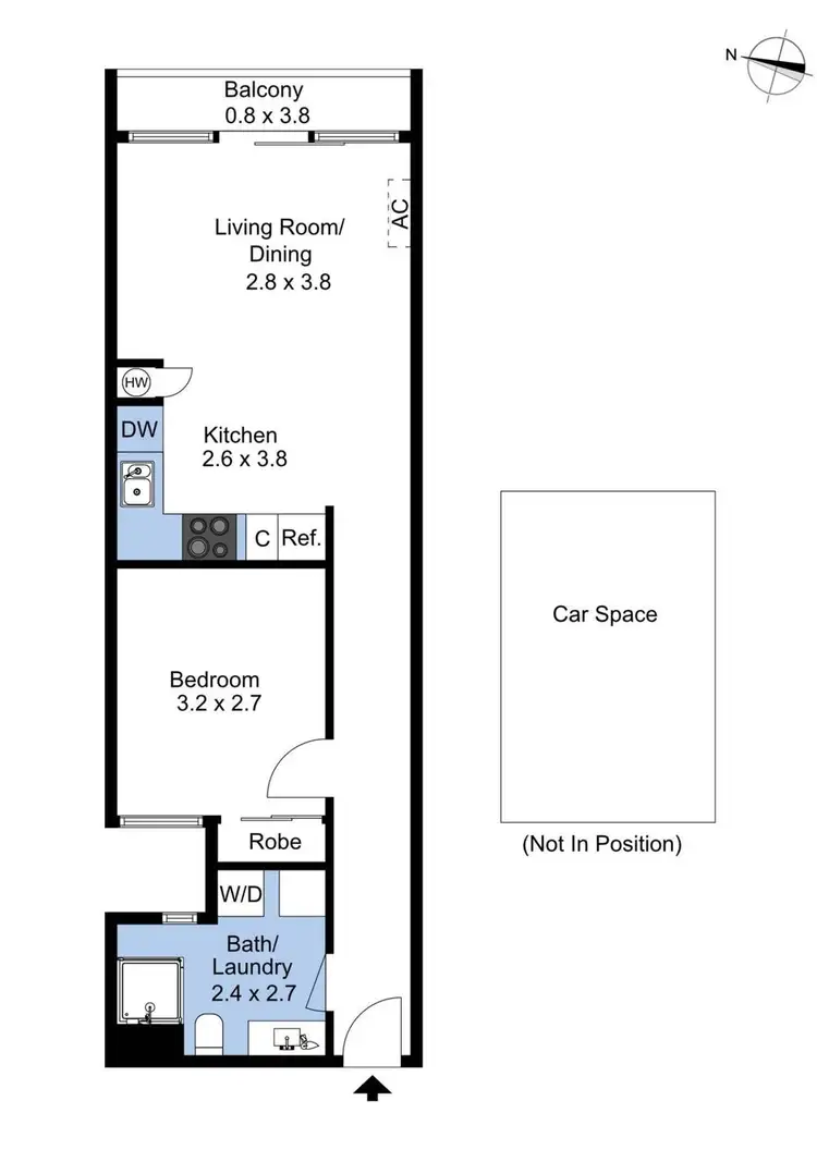 Floorplan of Homely apartment listing, 403/9-13 O'Connell Street, North Melbourne VIC 3051