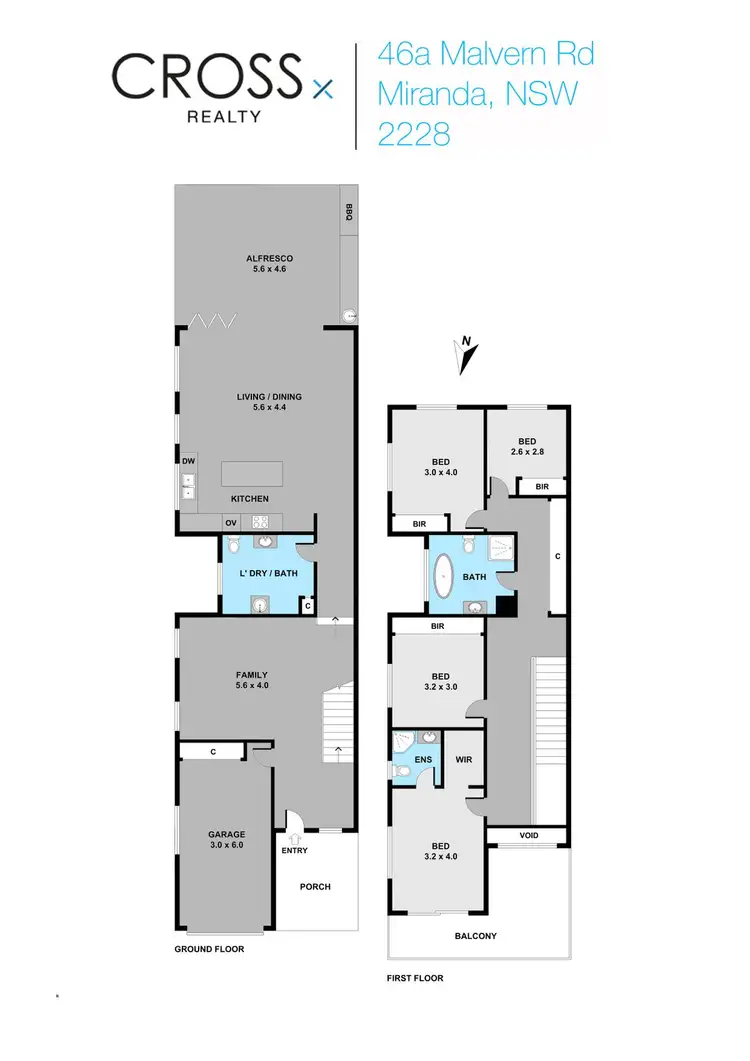 Floorplan of Homely semi-detached listing, 46A Malvern Road, Miranda NSW 2228