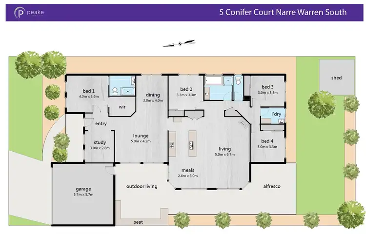 Floorplan of Homely house listing, 5 Conifer Court, Narre Warren South VIC 3805