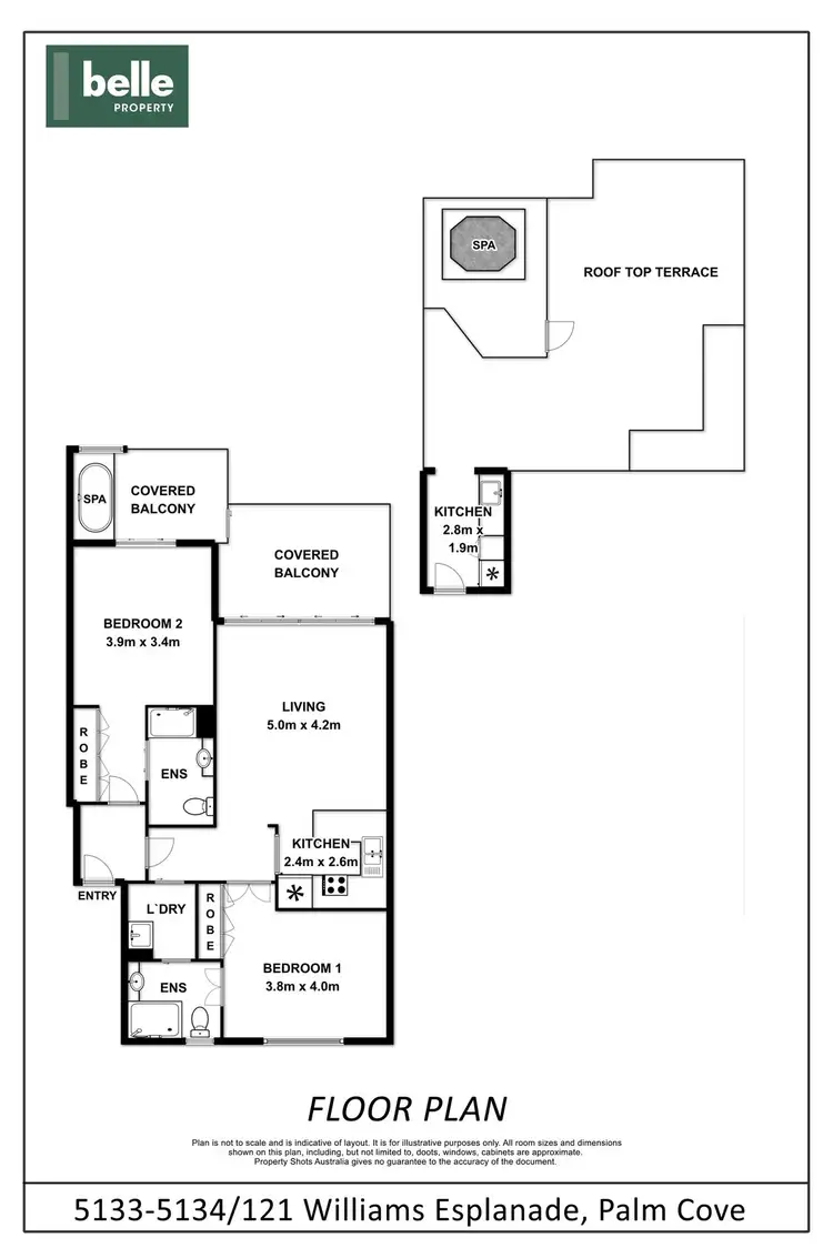 Floorplan of Homely apartment listing, 5133-5134/123-127 Williams Esplanade, Palm Cove QLD 4879