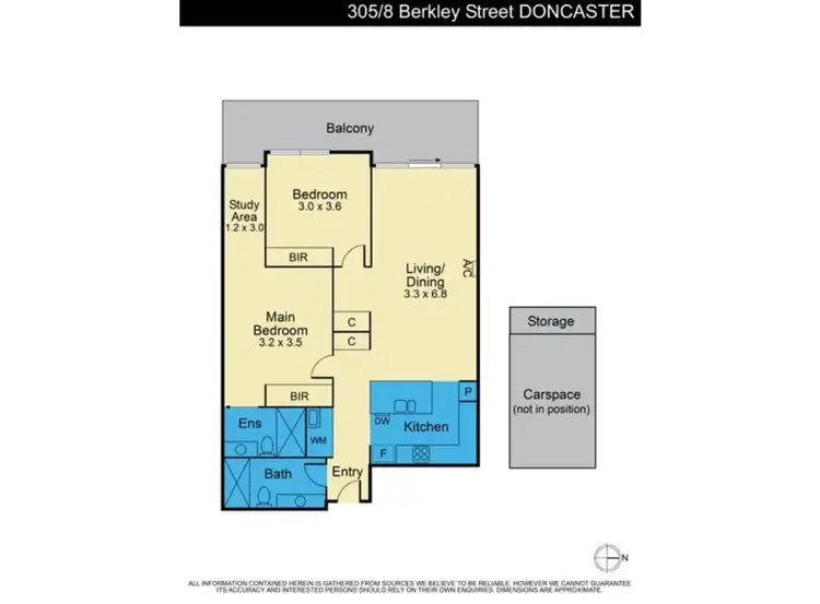 Floorplan of Homely apartment listing, 305/8 Berkeley Street, Doncaster VIC 3108
