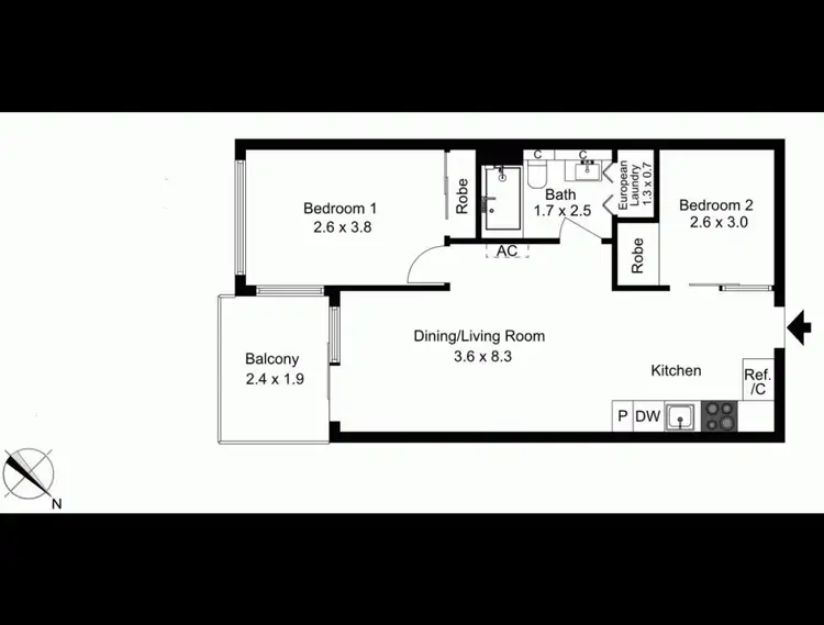 Floorplan of Homely apartment listing, 1205/470 St Kilda Road, Melbourne VIC 3004