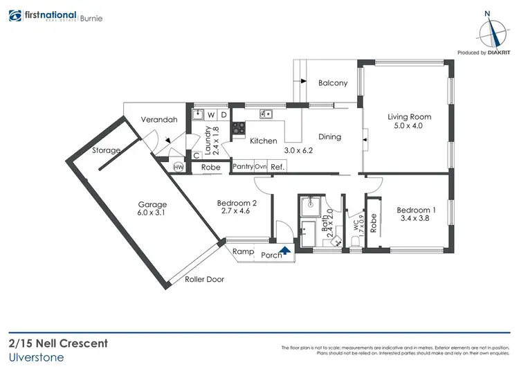 Floorplan of Homely unit listing, 2/15 Nell Crescent, Ulverstone TAS 7315