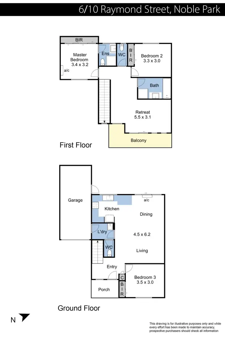 Floorplan of Homely townhouse listing, 6/10 Raymond Street, Noble Park VIC 3174