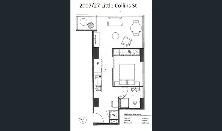 Floorplan of Homely apartment listing, 2007/27 Little Collins Street, Melbourne VIC 3000