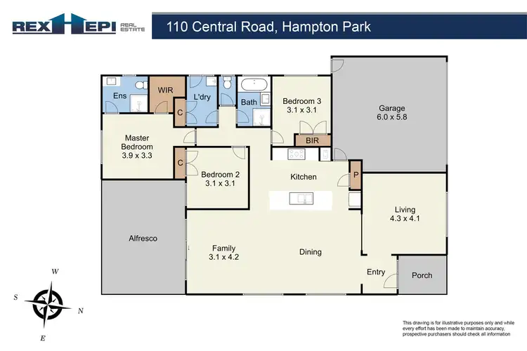 Floorplan of Homely house listing, 110 Central Road, Hampton Park VIC 3976