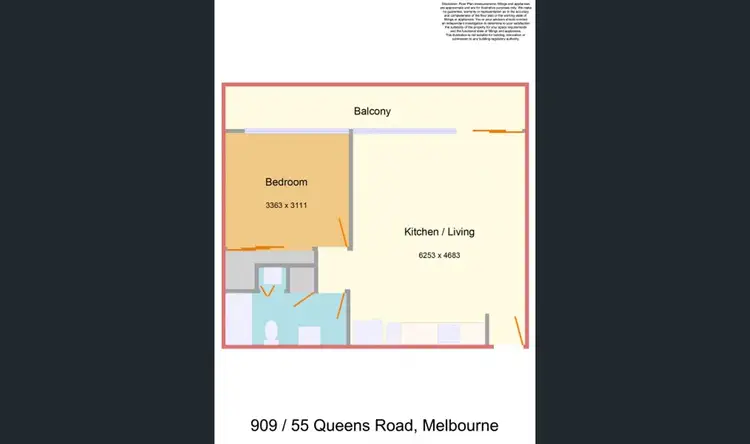 Floorplan of Homely apartment listing, 909/55 Queens Road, Melbourne VIC 3004