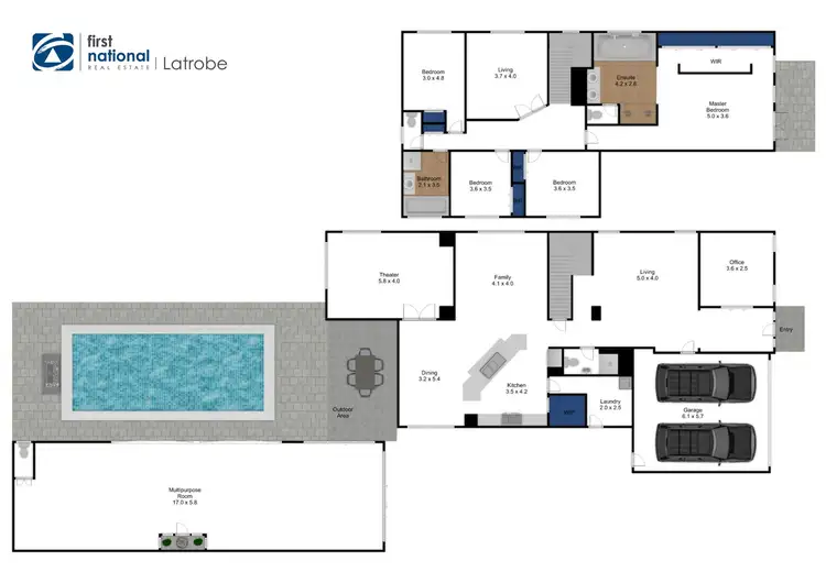 Floorplan of Homely house listing, 24 Riverslea Boulevard, Traralgon VIC 3844