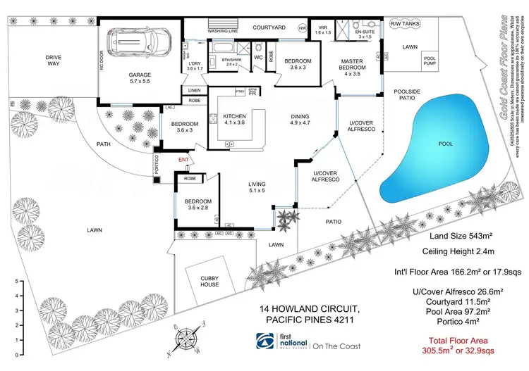 Floorplan of Homely house listing, 14 Howland Circuit, Pacific Pines QLD 4211