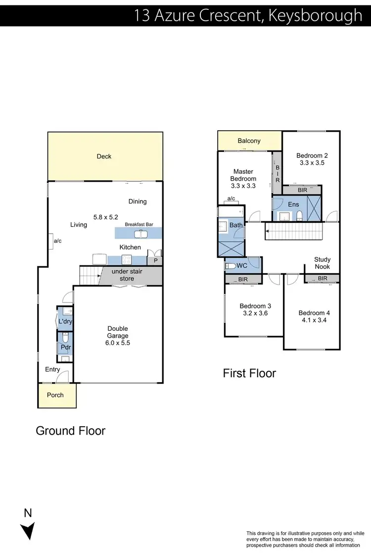Floorplan of Homely townhouse listing, 13 Azure Crescent, Keysborough VIC 3173