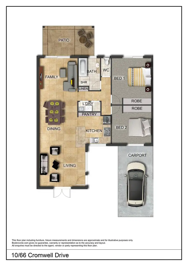 Floorplan of Homely unit listing, 10/66 Cromwell Drive, Desert Springs NT 870
