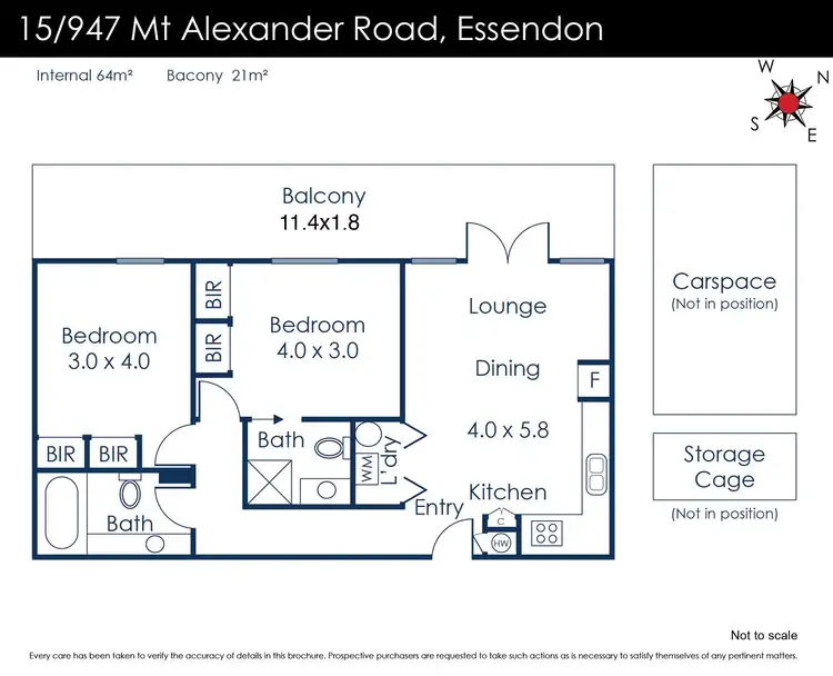 Floorplan of Homely apartment listing, 15/947 Mount Alexander Road, Essendon VIC 3040