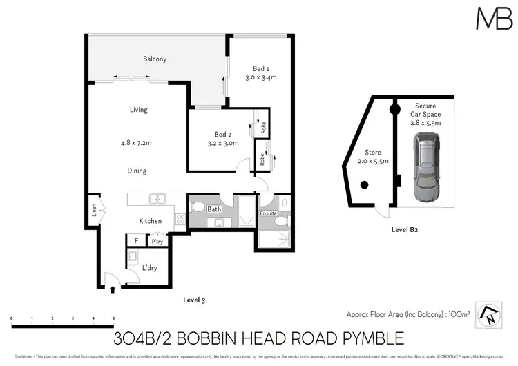 Floorplan of Homely apartment listing, 304B/2 Bobbin Head Road, Pymble NSW 2073