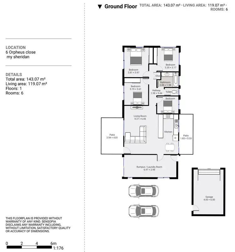 Floorplan of Homely house listing, 6 Orpheus Close, Mount Sheridan QLD 4868