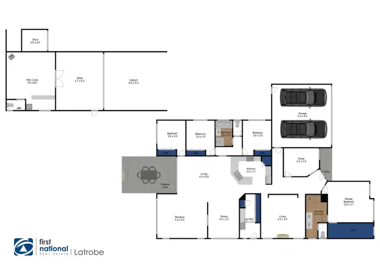 Floorplan of Homely house listing, 65 Riverslea Boulevard, Traralgon VIC 3844