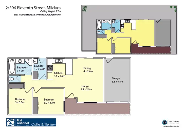 Floorplan of Homely unit listing, 2/396 Eleventh Street, Mildura VIC 3500