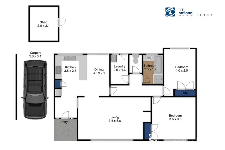 Floorplan of Homely house listing, 2/2 Hyde Park Road, Traralgon VIC 3844