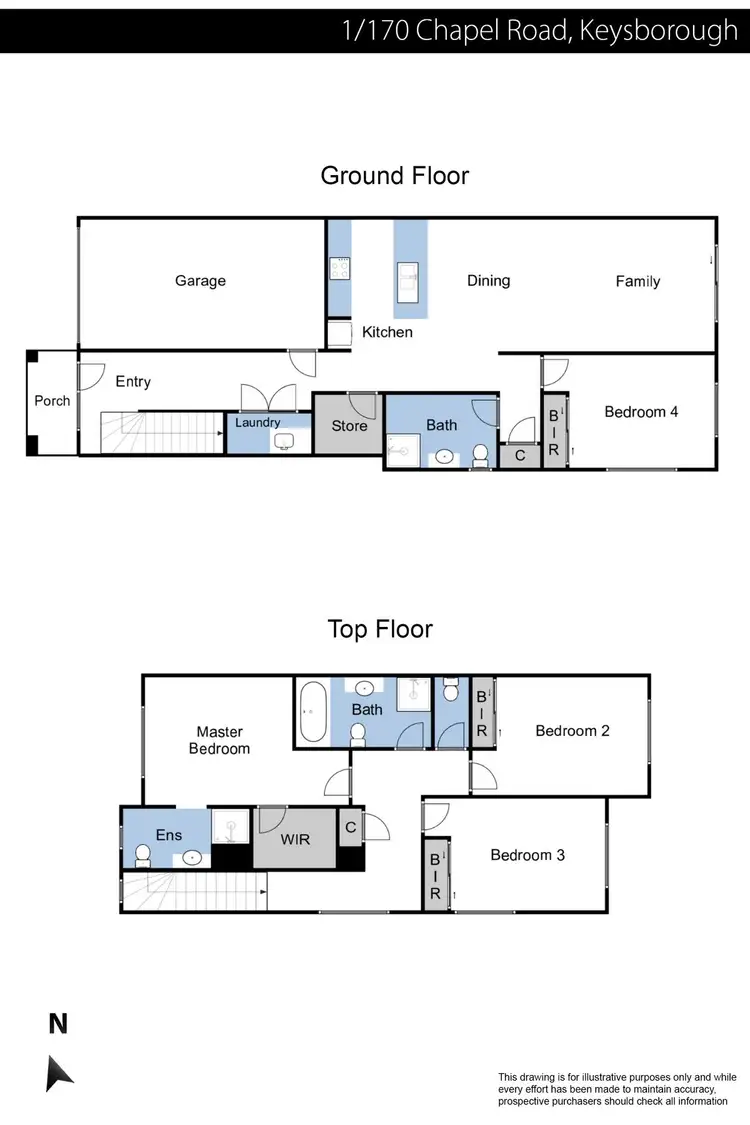 Floorplan of Homely townhouse listing, 1/170 Chapel Road, Keysborough VIC 3173