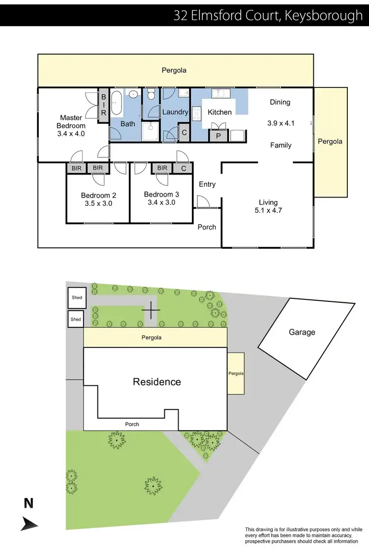 Floorplan of Homely house listing, 32 Elmsford Court, Keysborough VIC 3173