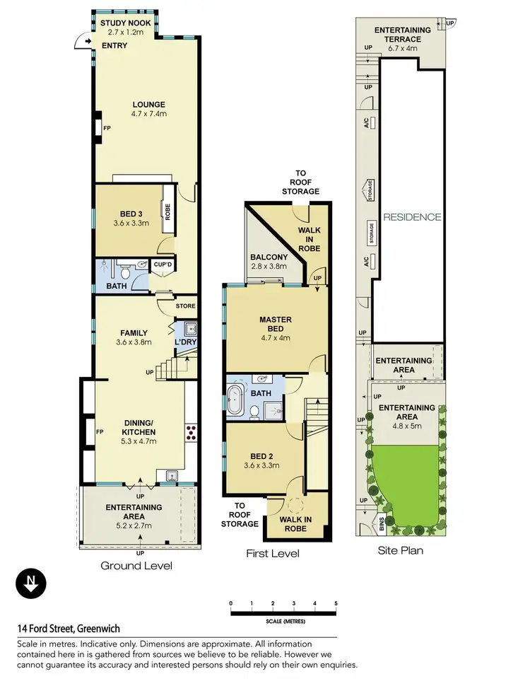 Floorplan of Homely semi-detached listing, 14 Ford Street, Greenwich NSW 2065