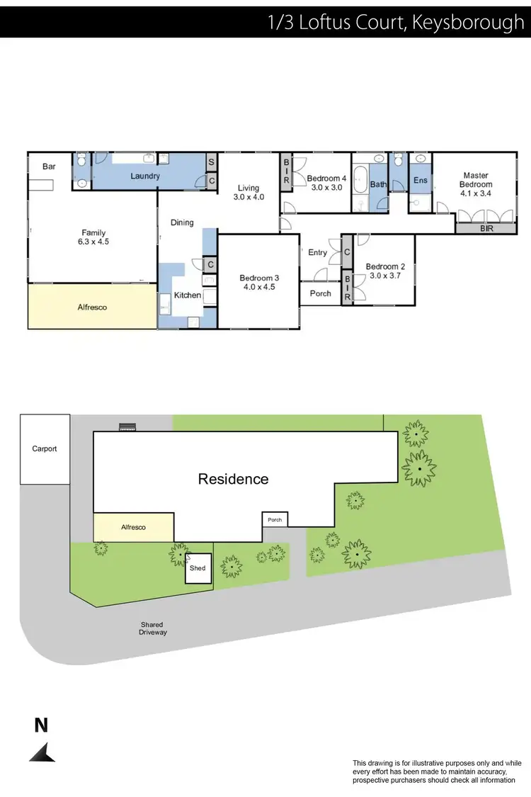 Floorplan of Homely unit listing, 1/3 Loftus Court, Keysborough VIC 3173