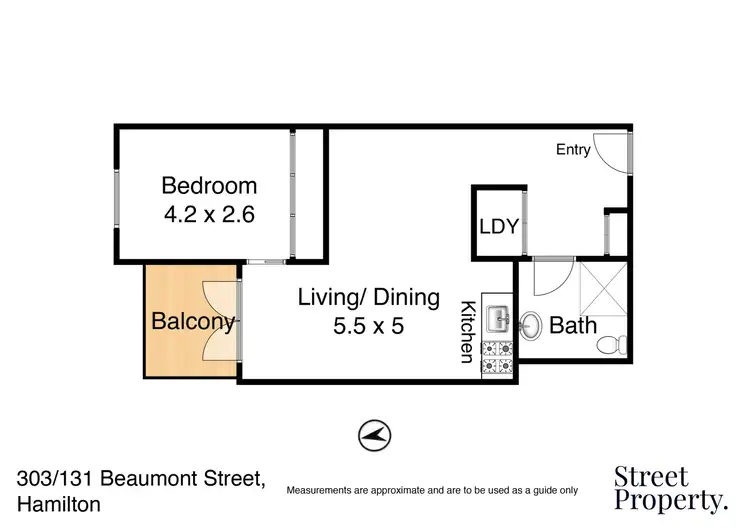 Floorplan of Homely apartment listing, 303/131 Beaumont Street, Hamilton NSW 2303